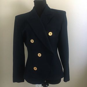 Vintage Christian Dior Navy Blazer padded sz 12